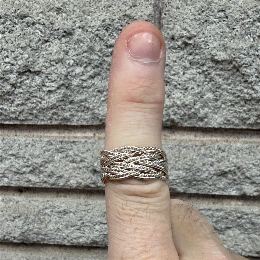 Elegant Sterling Silver 925 Braided Ring